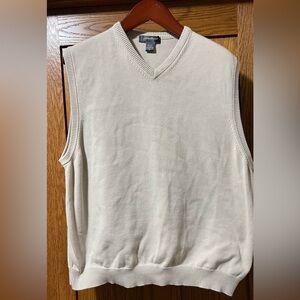 Eddie Bauer Men's V-Neck Cream Sweater Vest